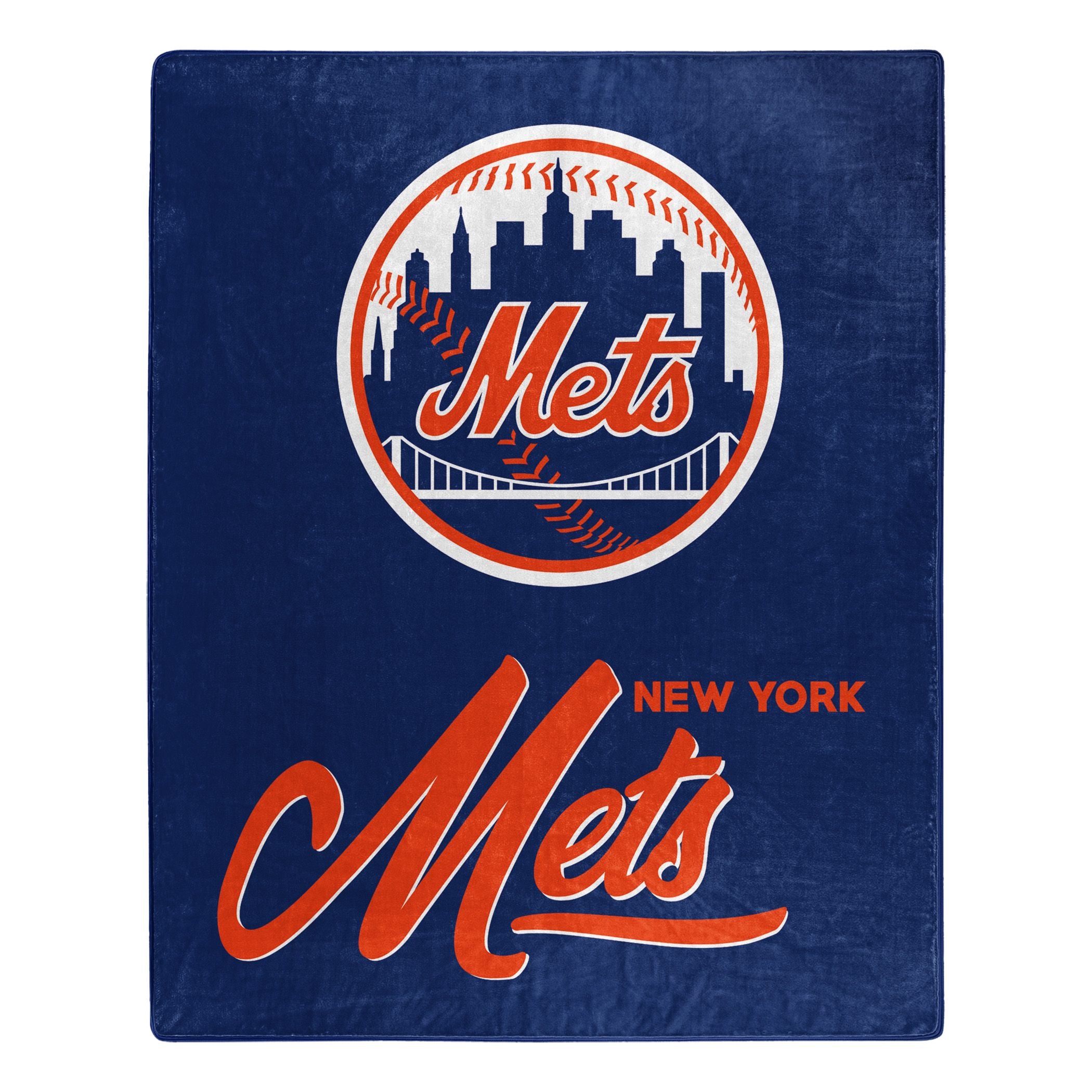 Mets OFFIcIAL MLB Signature Raschel Throw Blanket 50 x 60(D0102H94BAV)