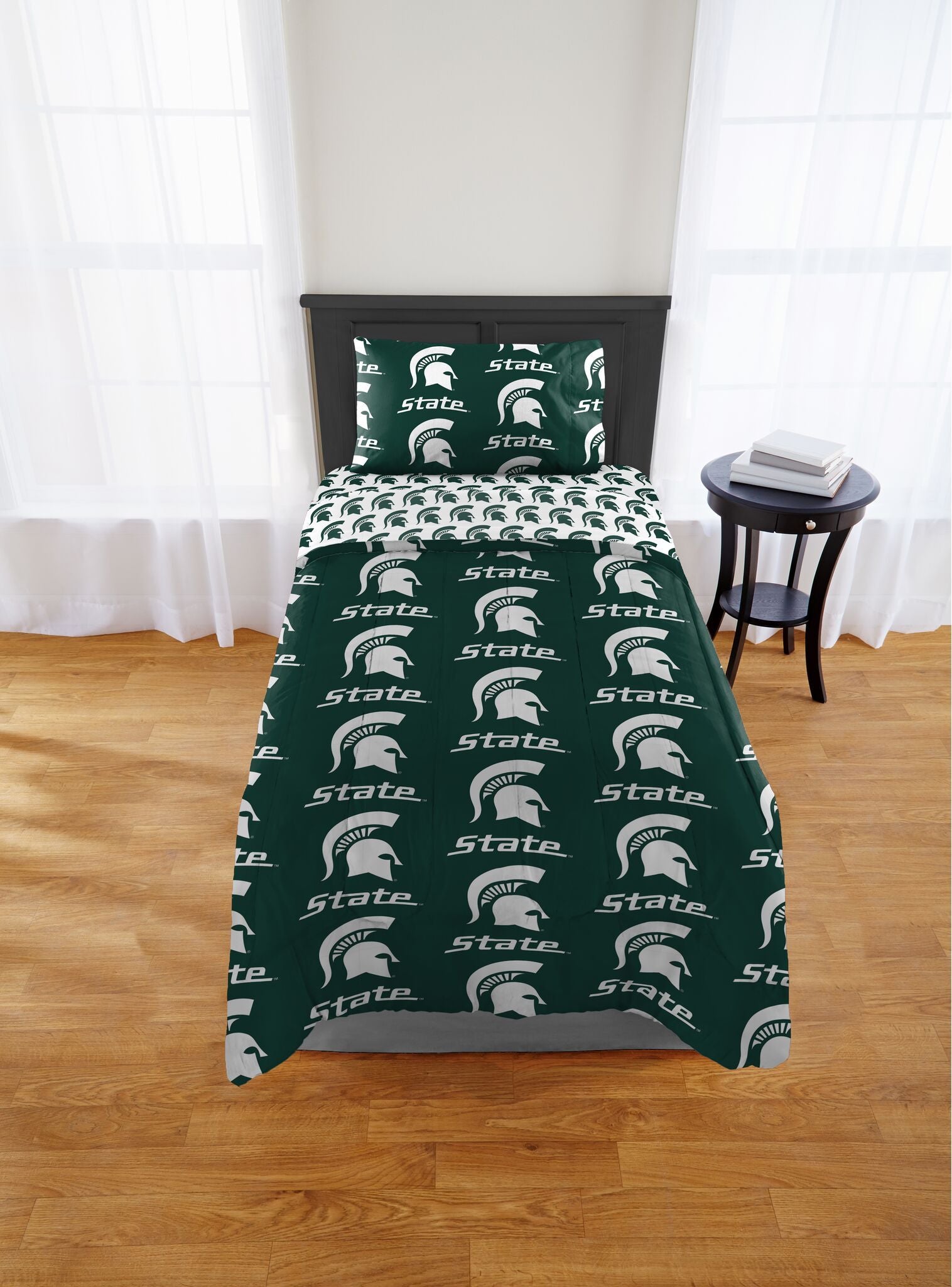 Michigan State Spartans Twin Rotary Bed In A Bag Set(D0102H94C5G)