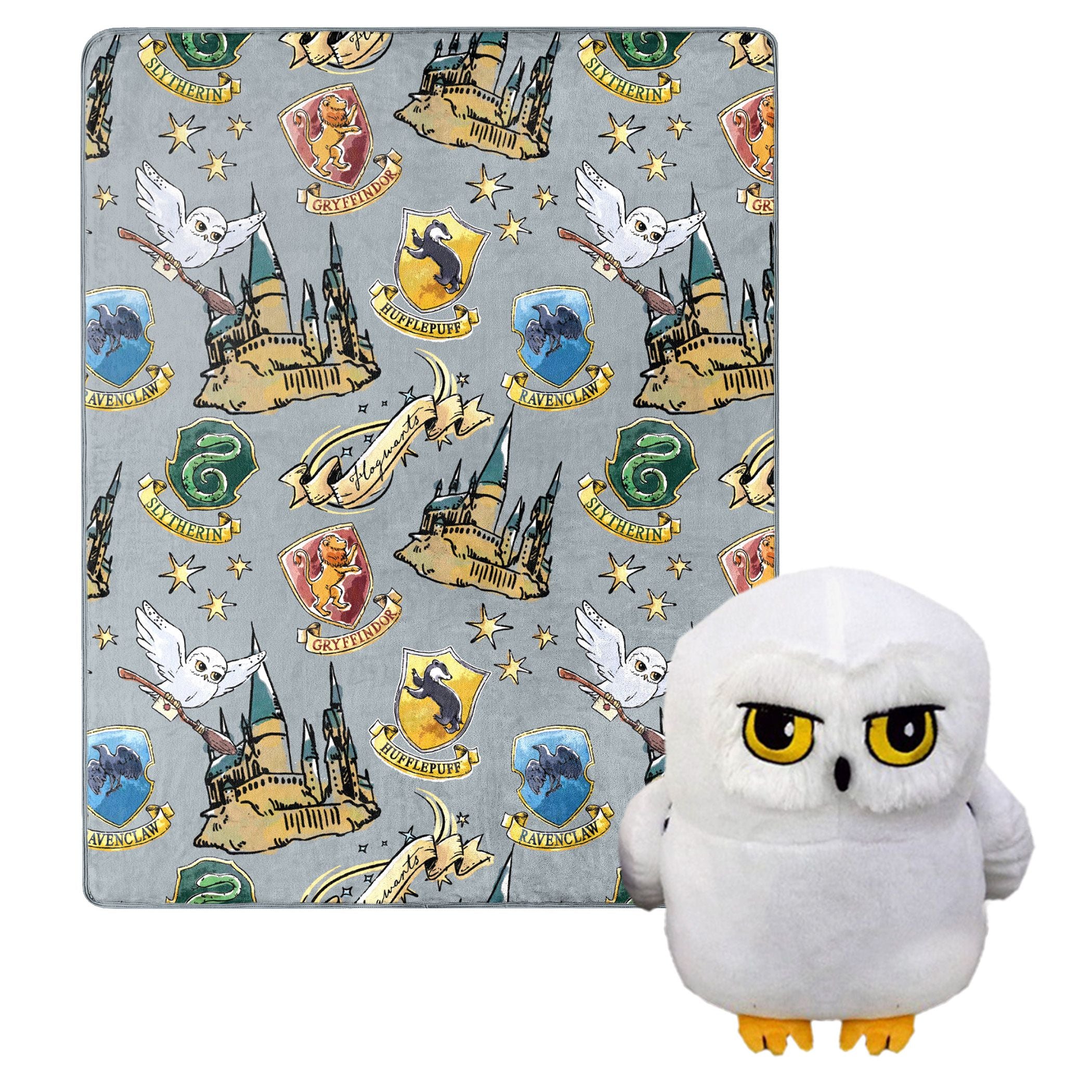 Harry Potter Hedwig Magic character Hugger Pillow & Silk Touch Throw Set 40 x 50(D0102H94c6g)