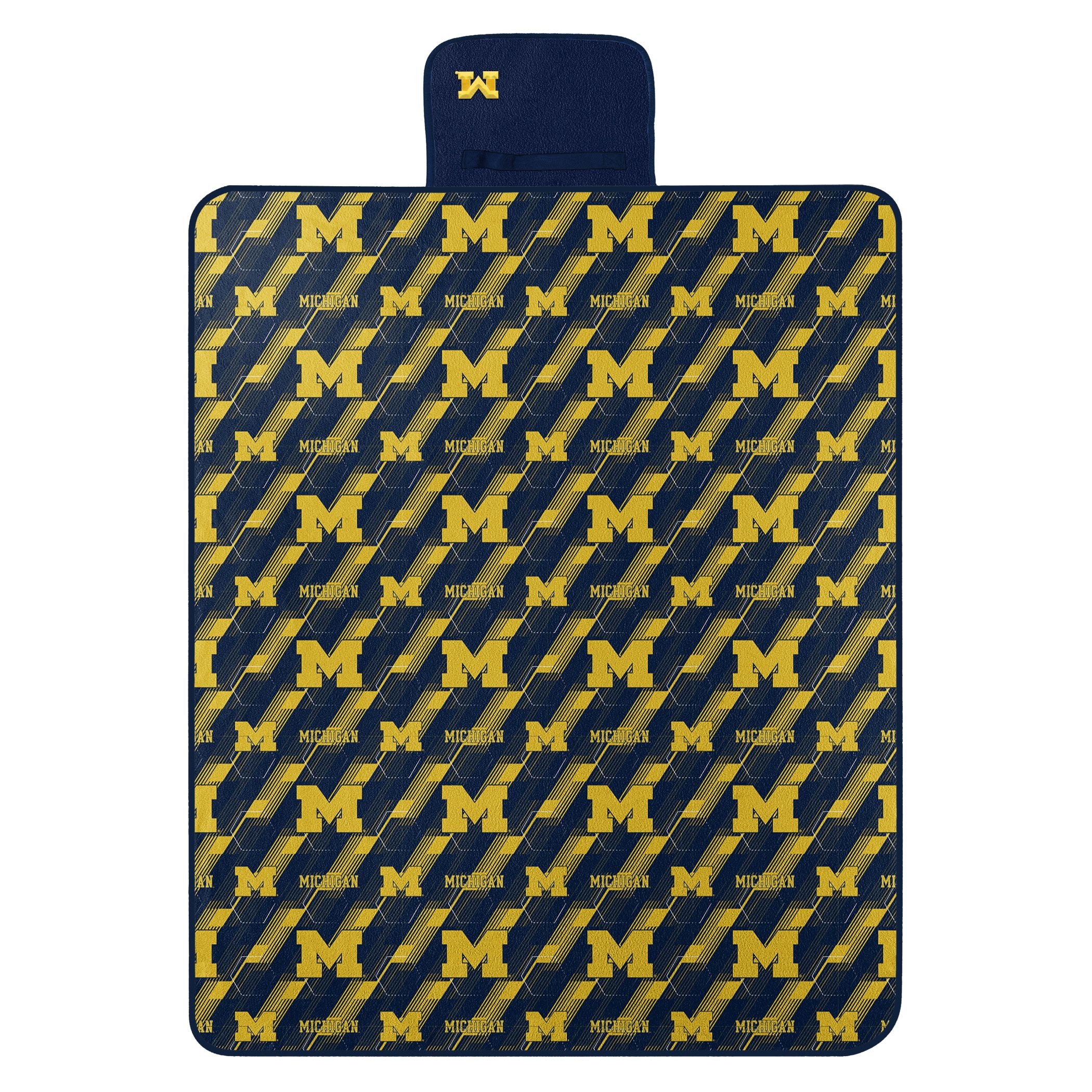Michigan OFFIcIAL NcAA Hex Stripe Picnic Blanket 60 x 72(D0102H94cDU)