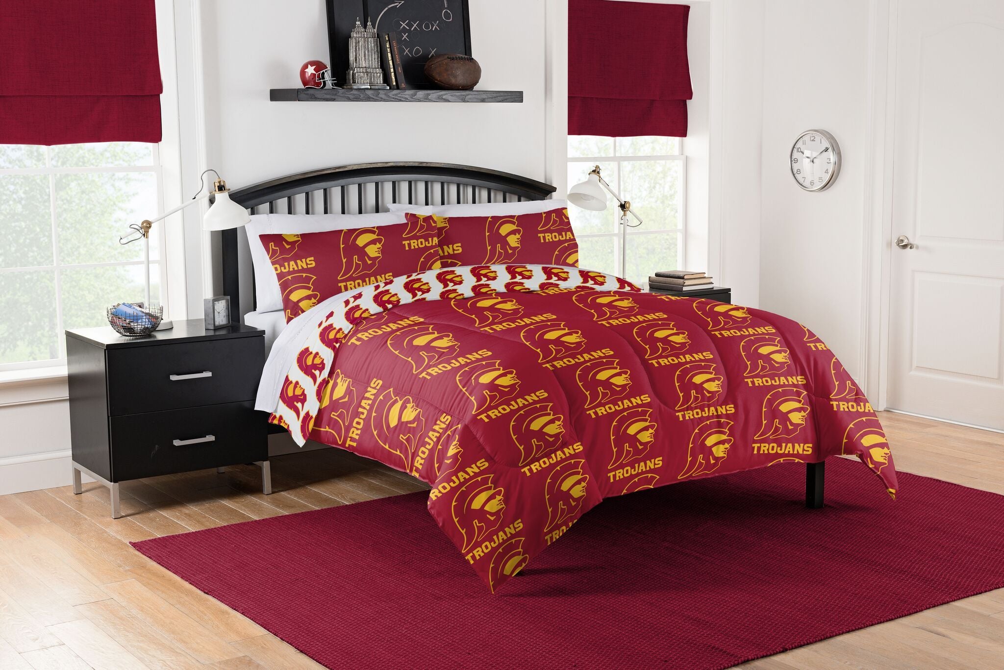 Southern cal Trojans Full Rotary Bed In a Bag Set(D0102H94cHW)