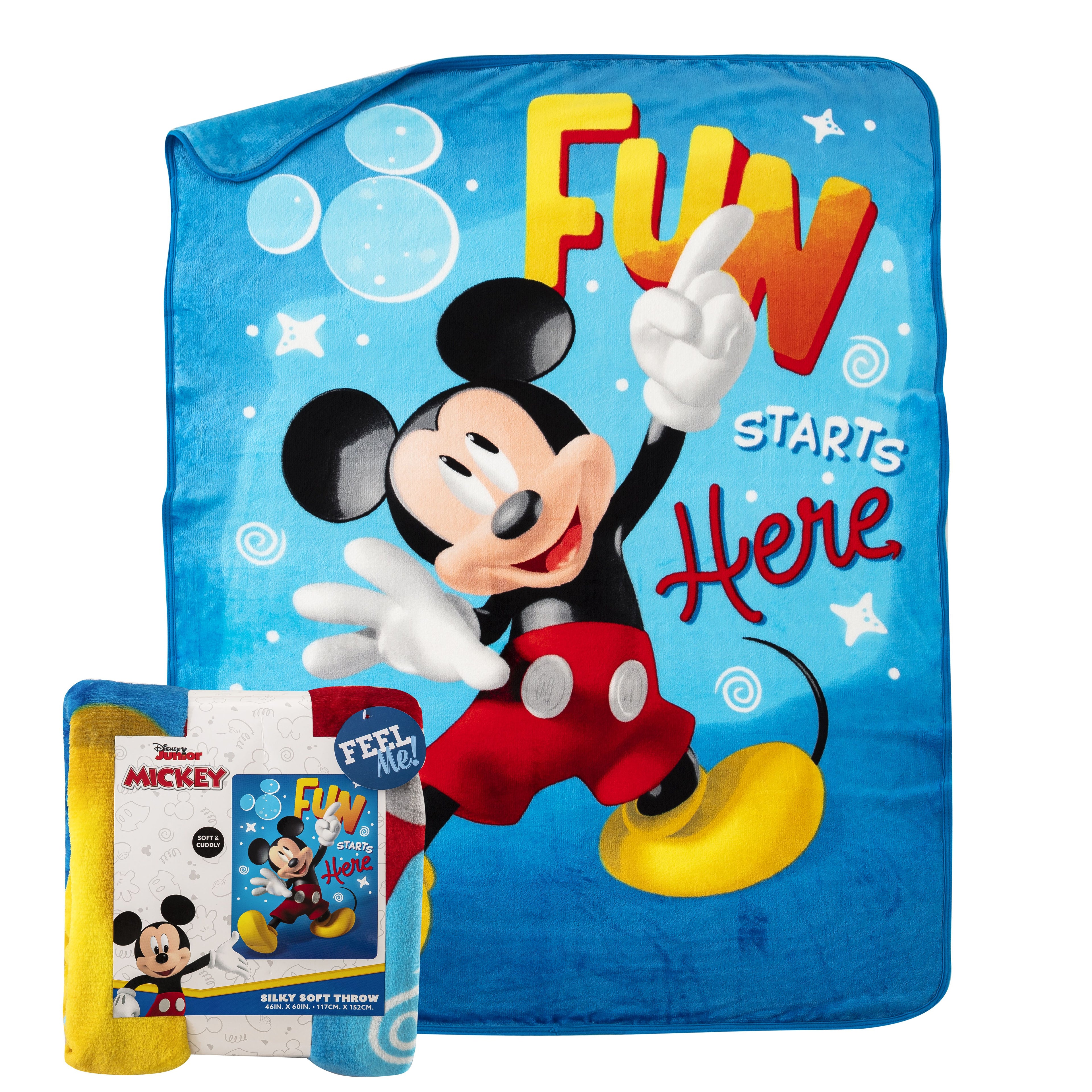 Mickey Mouse Fun with Mickey Silk Touch Throw Blanket 46 x 60(D0102H94cTU)