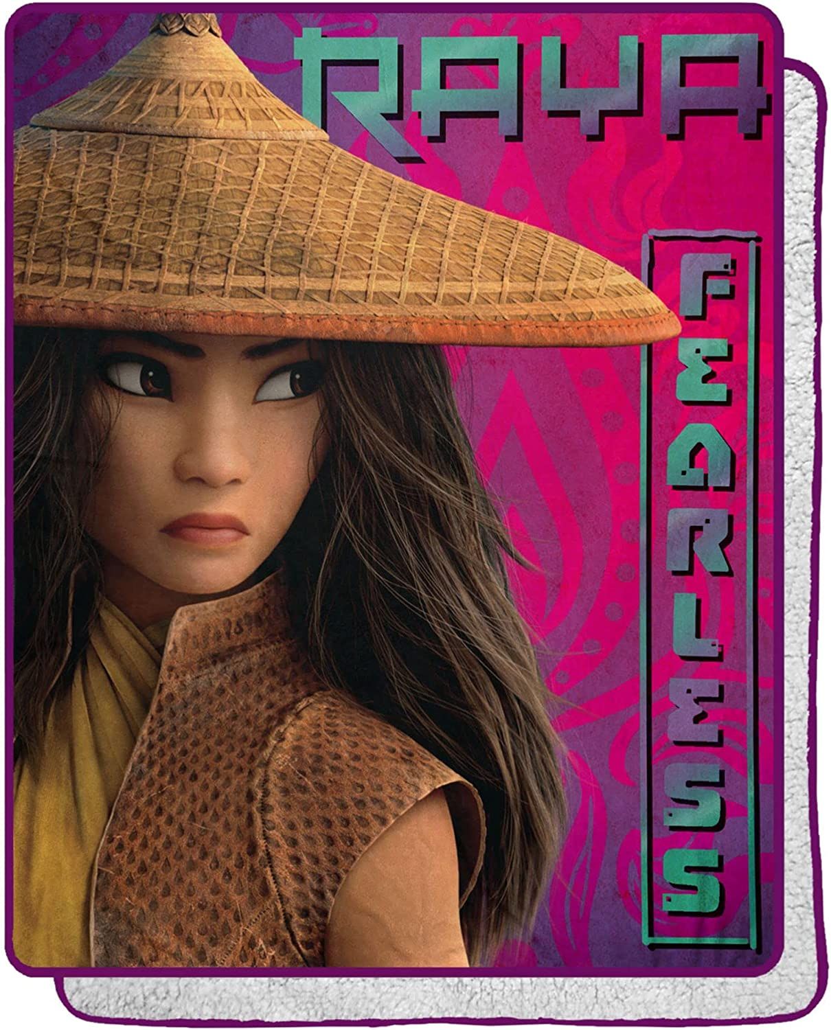Raya & The Last Dragon Fierce and Brave Silk Touch Sherpa Throw Blanket 40 x 50(D0102H94cYA)
