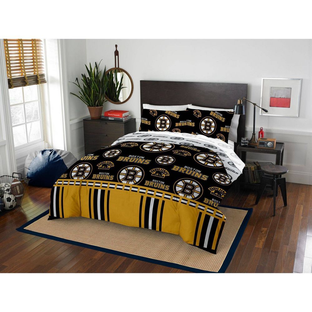 Boston Bruins OFFIcIAL NHL Queen Bed In Bag Set(D0102H94FFV)