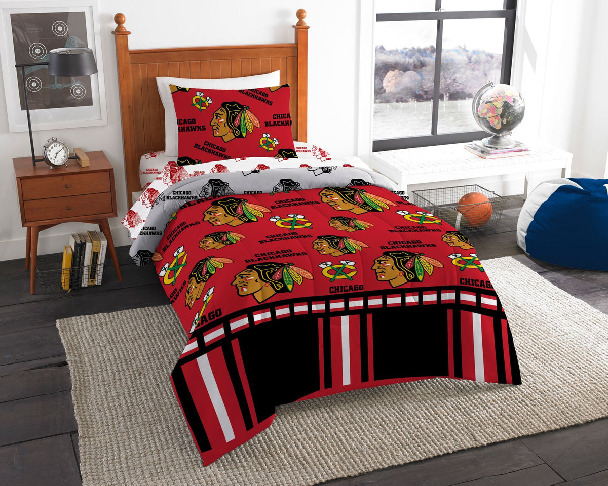 Chicago Blackhawks Official Nhl Twin Bed In Bag Set(D0102H94Fiy)