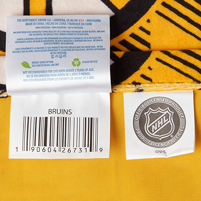 Bruins OFFIcIAL NHL Hex Stripe Picnic Blanket 60 x 72(D0102H94FKY)