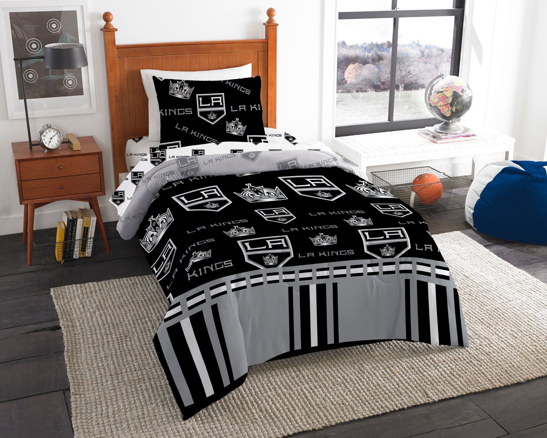 Los Angeles Kings OFFIcIAL NHL Twin Bed In Bag Set(D0102H94FLg)