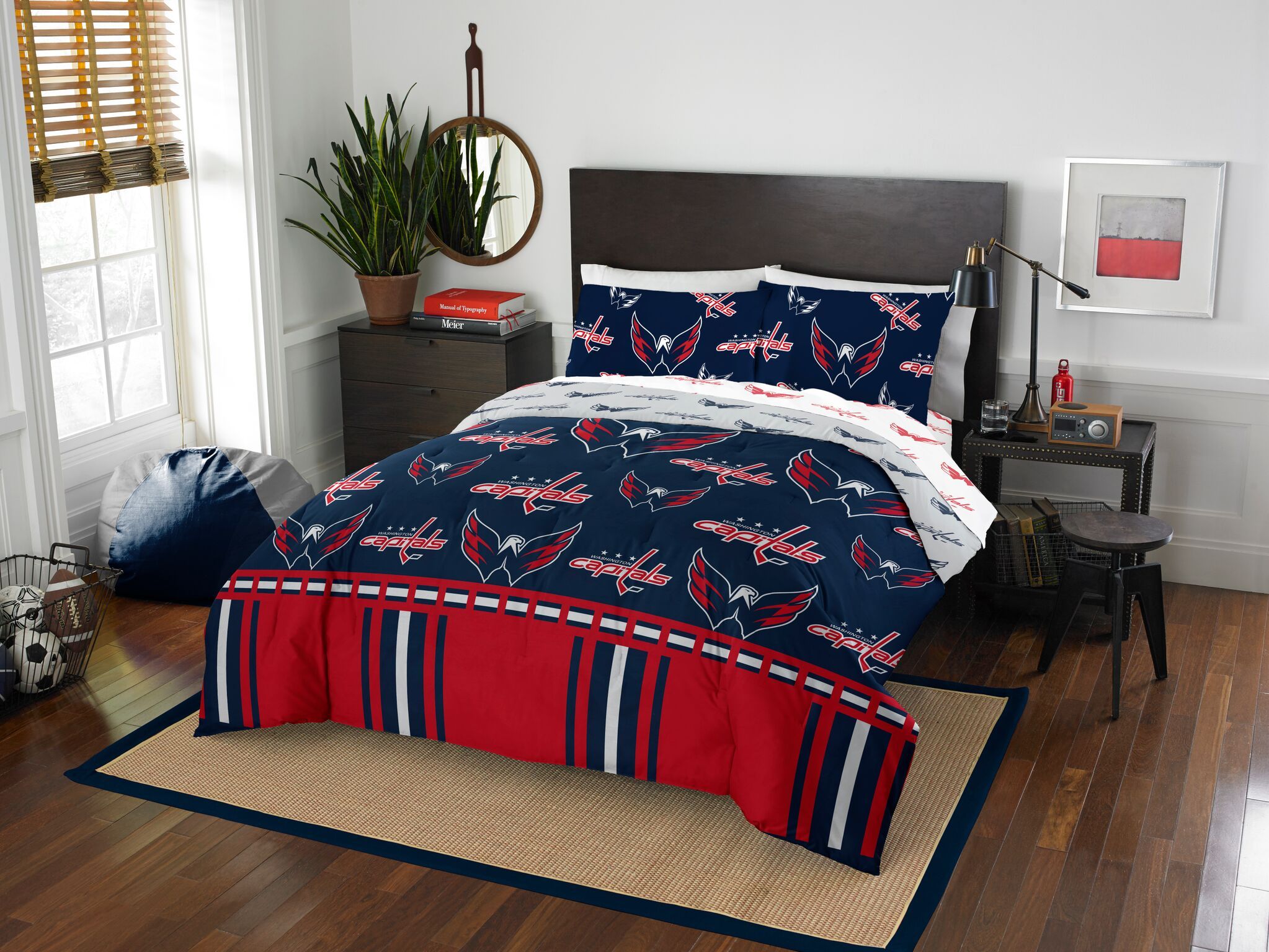 Washington capitals OFFIcIAL NHL Queen Bed In Bag Set(D0102H94FYU)