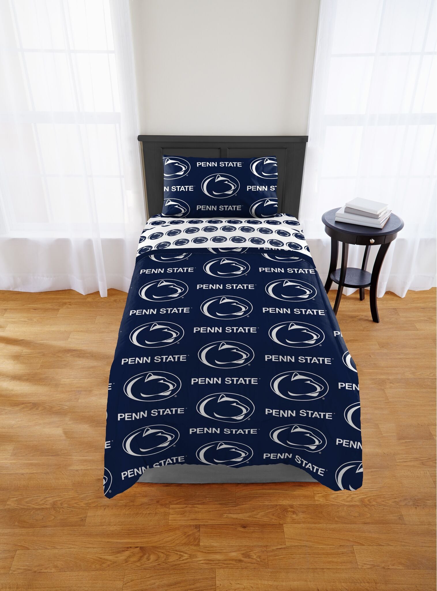 Penn State Nittany Lions Twin Rotary Bed In a Bag Set(D0102H94J3W)