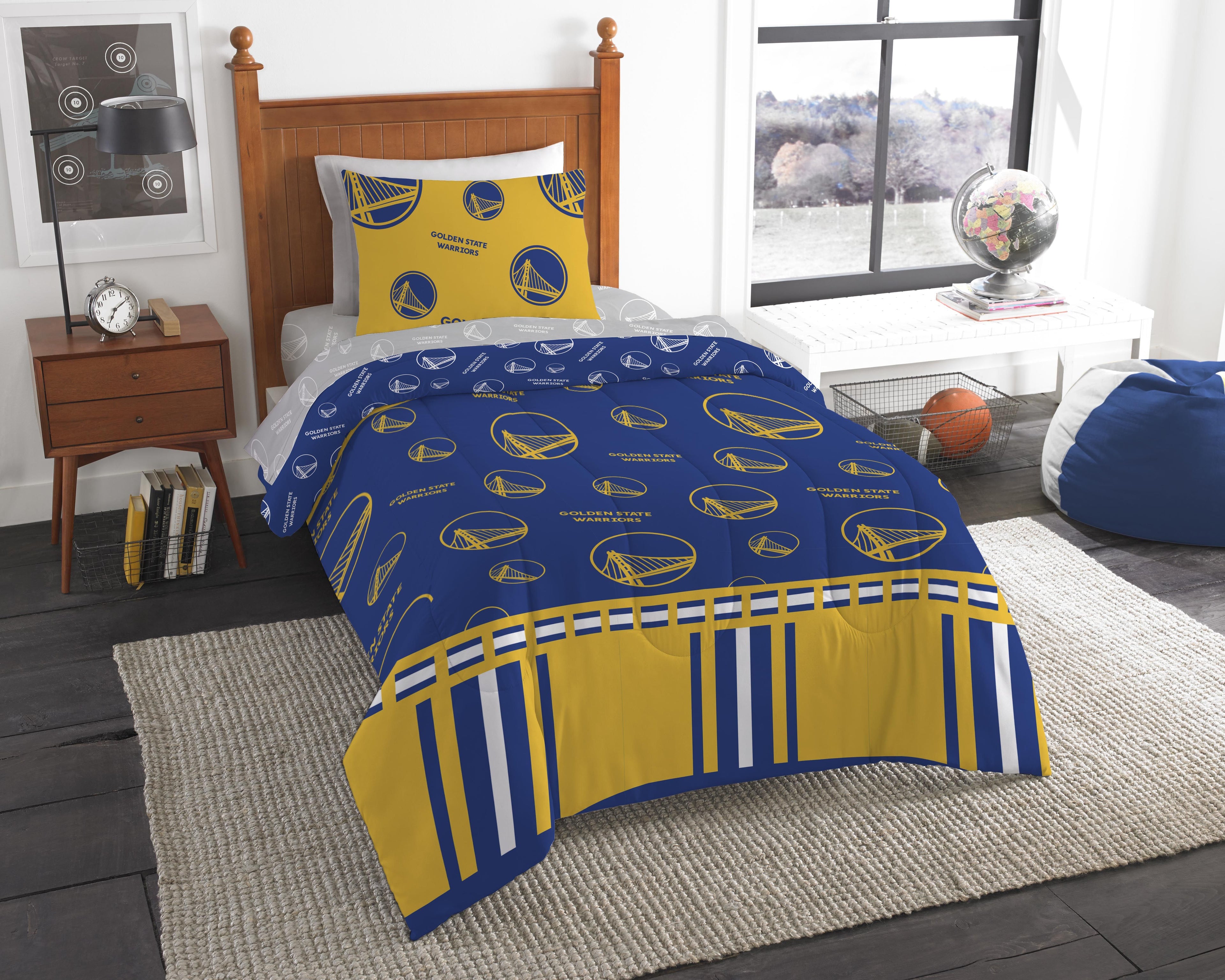 Warriors Official Nba Twin Bed In Bag Set(D0102H94M2G)