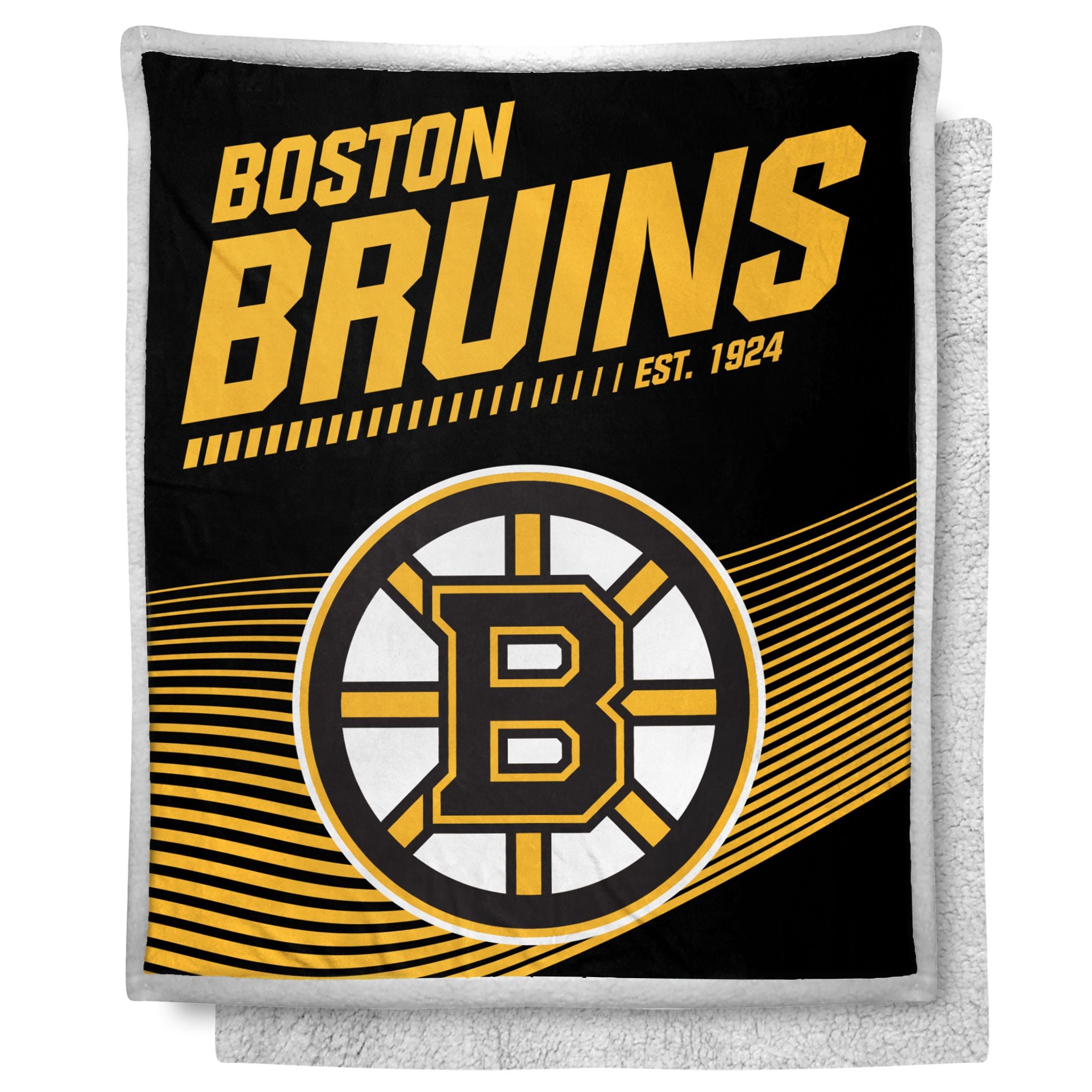 Bruins OFFIcIAL NHL New School Mink Sherpa Throw Blanket 50 x 60(D0102H94UE7)