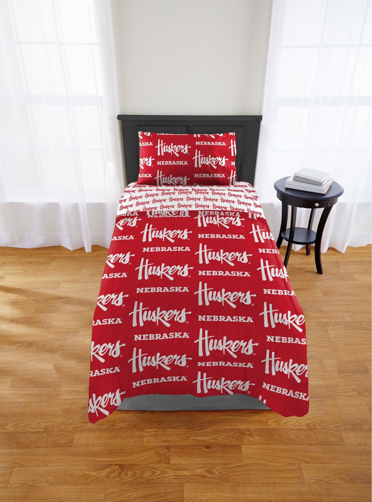 Nebraska Cornhuskers Twin Rotary Bed In A Bag Set(D0102H94Vaa)