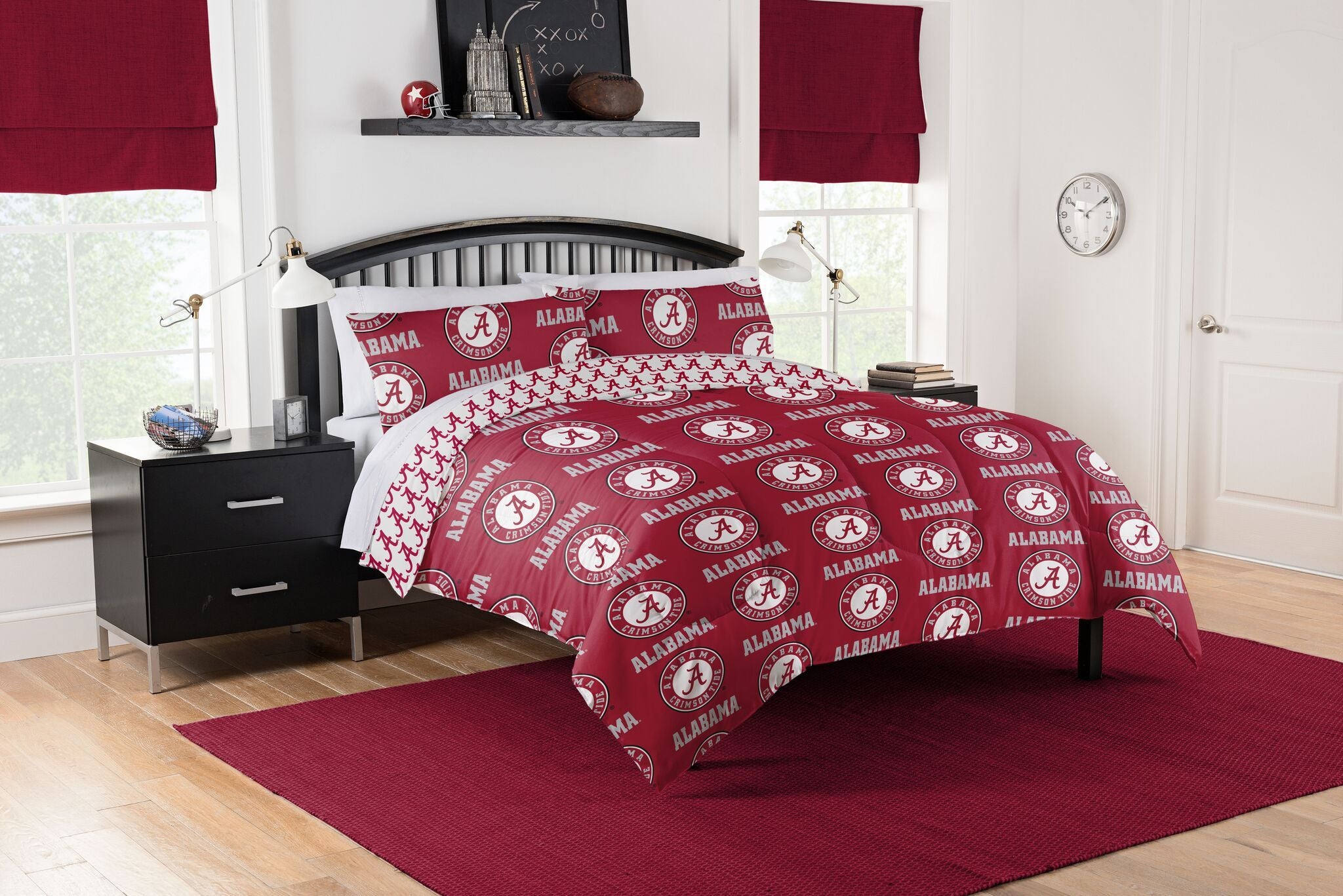Alabama Crimson Tide Rotary Queen Bed In A Bag Set(D0102H94Vbw)