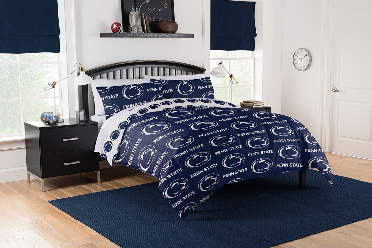 Penn State Nittany Lions  Full Rotary Bed In A Bag Set(D0102H94Vcg.)