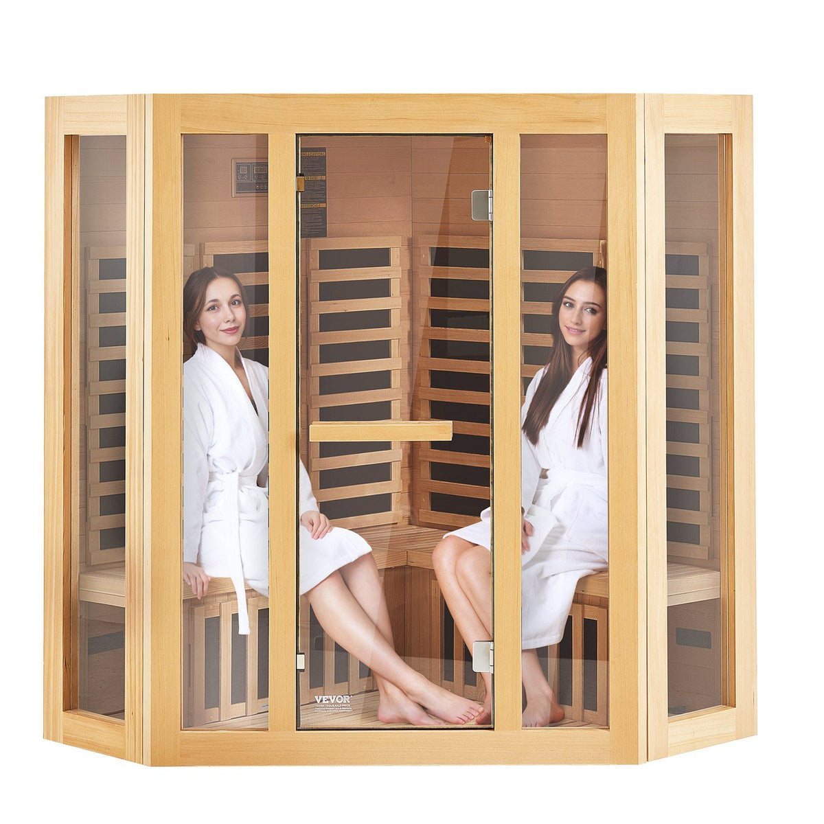 Vevor Far Infrared Wooden Sauna Room Home Sauna Spa For 3 To 4 Person 2470W