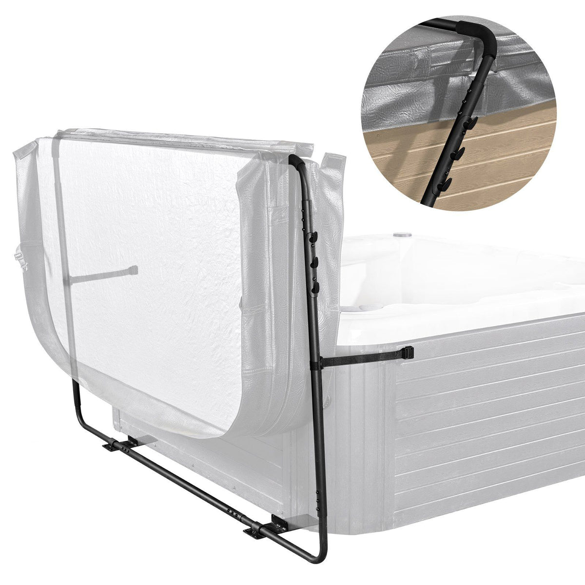 Vevor Hot Tub Cover Lift, Spa Cover Lift, Height 31.5' - 41.3' Width 53' - 92.5' Adjustable, Installed At The Bottom On One