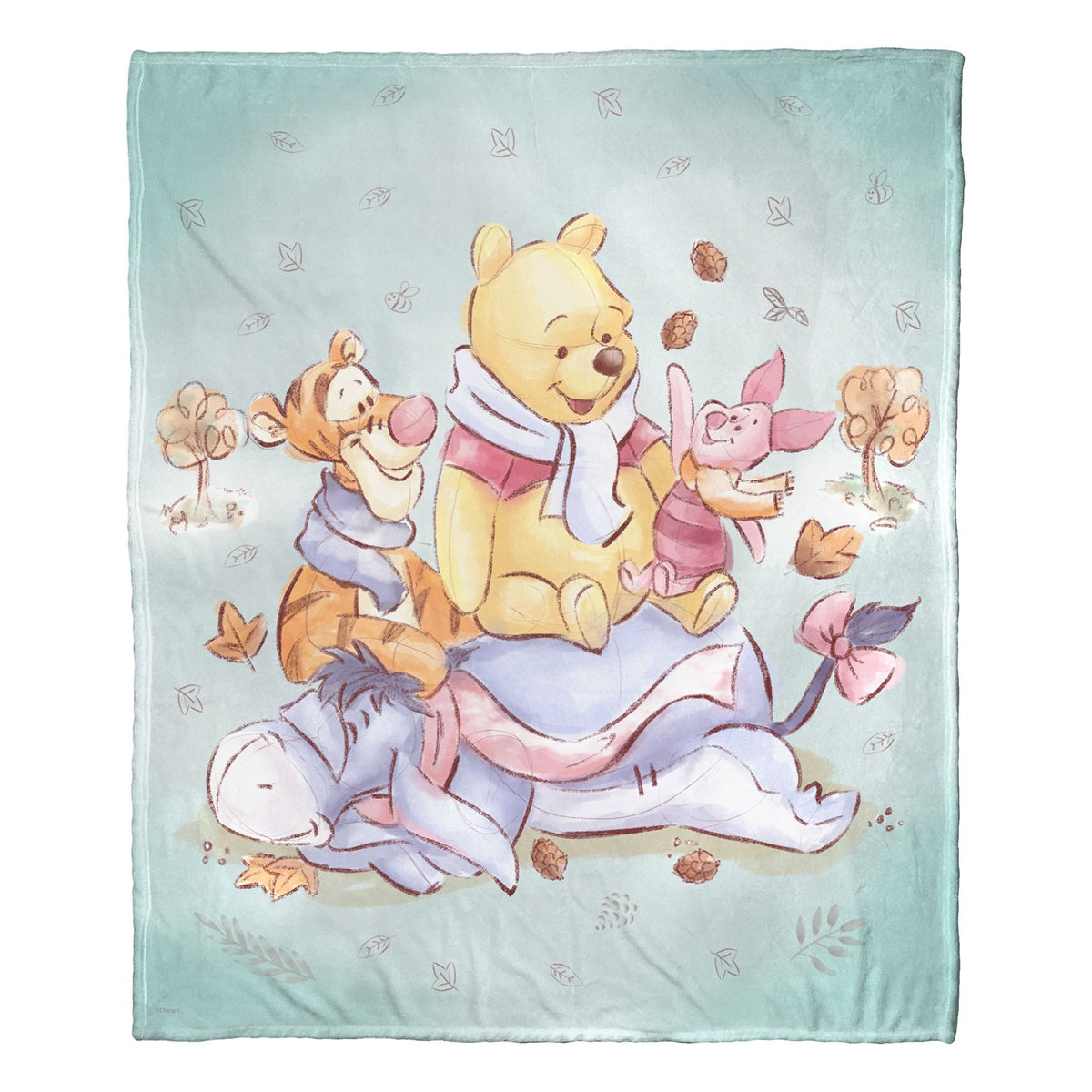 Winnie The Pooh, Autumn Happiness Aggretsuko Comics Silk Touch Throw Blanket, 50' X 60'(D0102Hard37.)