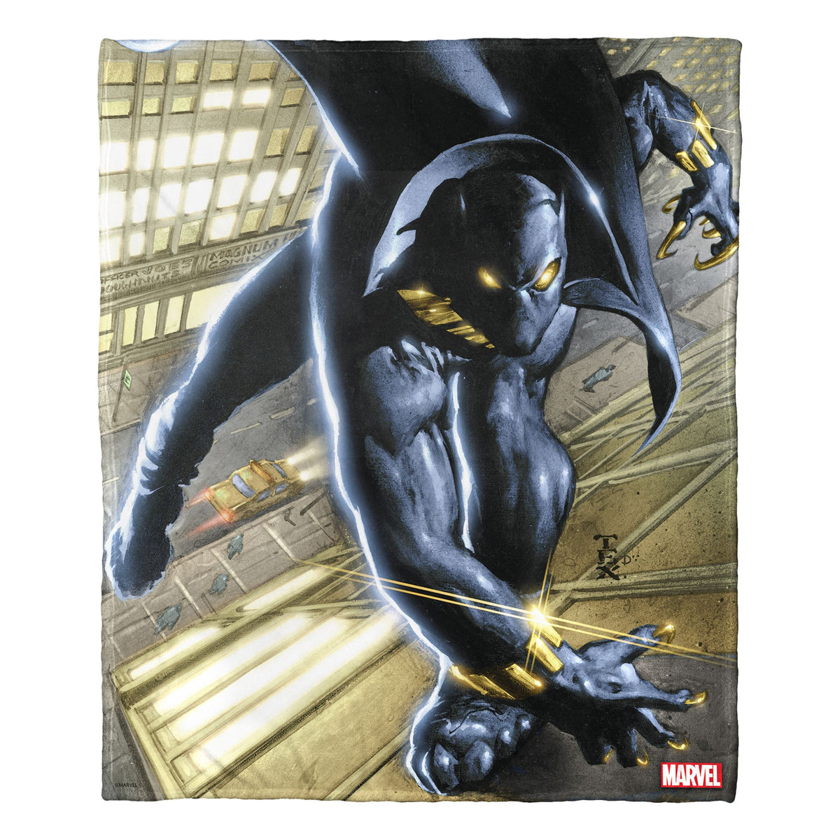 Black Panther, Golden Touch Aggretsuko Comics Silk Touch Throw Blanket, 50' X 60'(D0102Harm5G.)