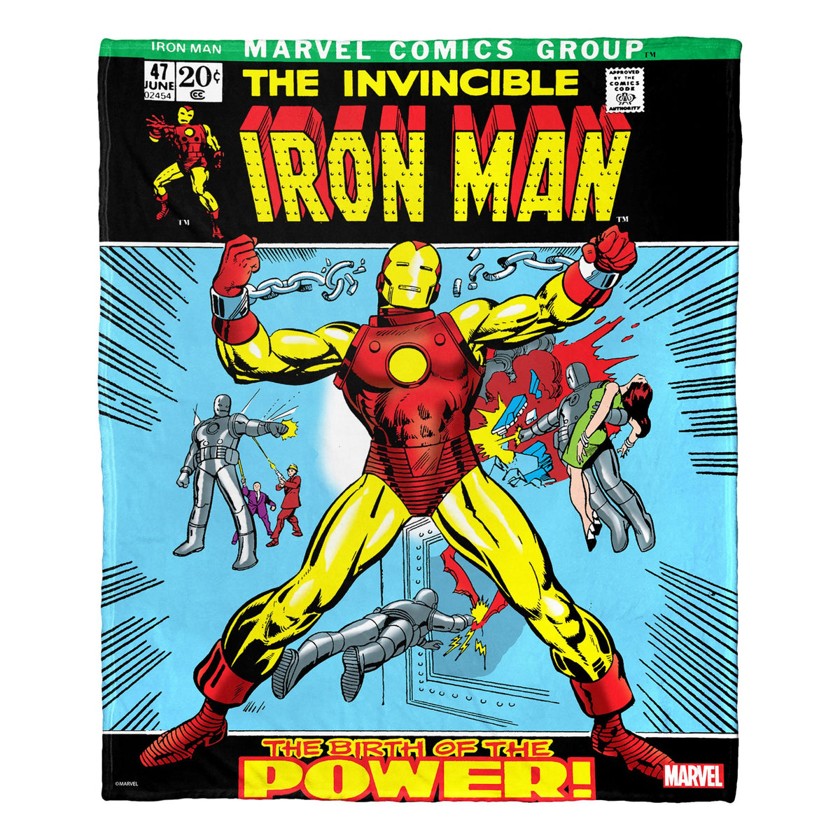 Iron Man, Classic 70S Aggretsuko Comics Silk Touch Throw Blanket, 50' X 60'(D0102Harmau.)