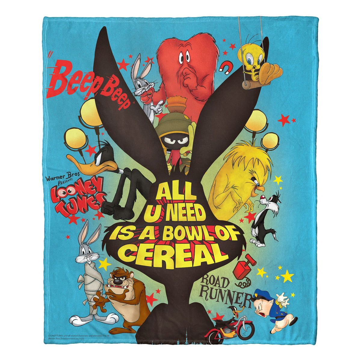 Looney Tunes, Bowl Of Cereal Aggretsuko Comics Silk Touch Throw Blanket, 50' X 60'(D0102Hary8V.)