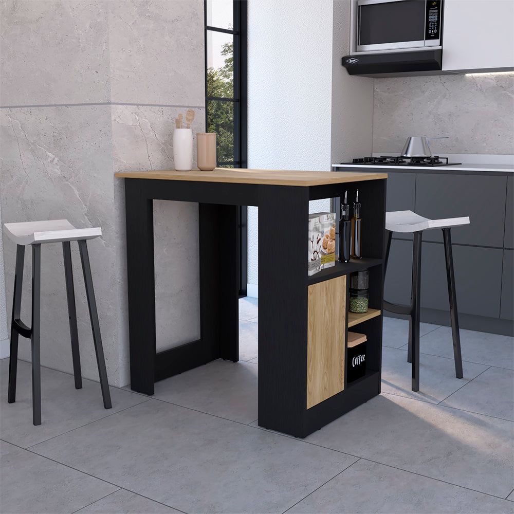 Kitchen Island Wynne, Kitchen, White / Light Oak