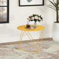 Yellow Geometric Metal Base Accent Table