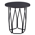 Espresso and Black End Table with Drum Shape