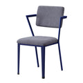 Grey and Blue Open Back Upholstered Office Chair
