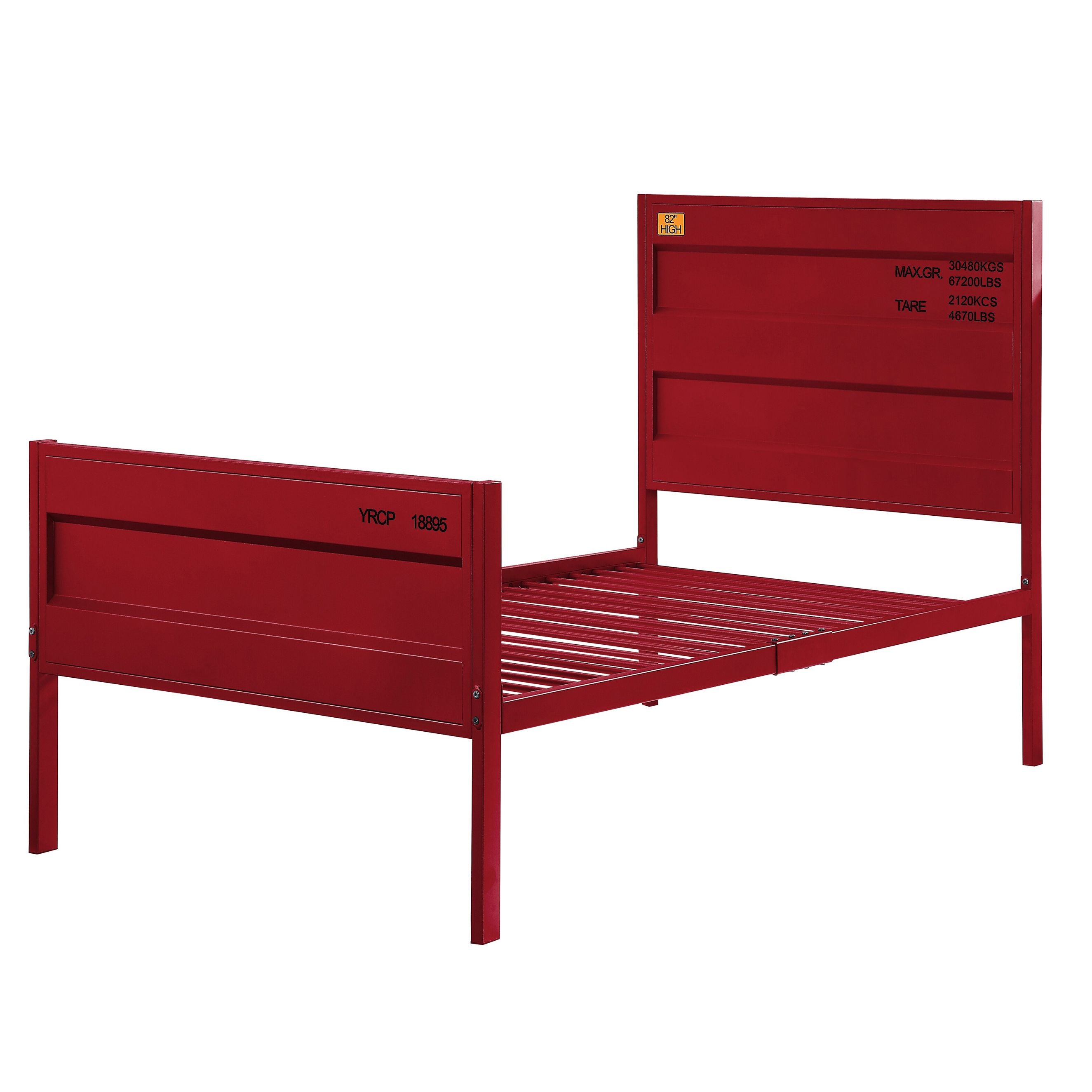 Red Twin Platform Bed