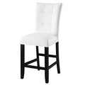 White and Black Tufted Back Counter Height Stools (Set of 2)