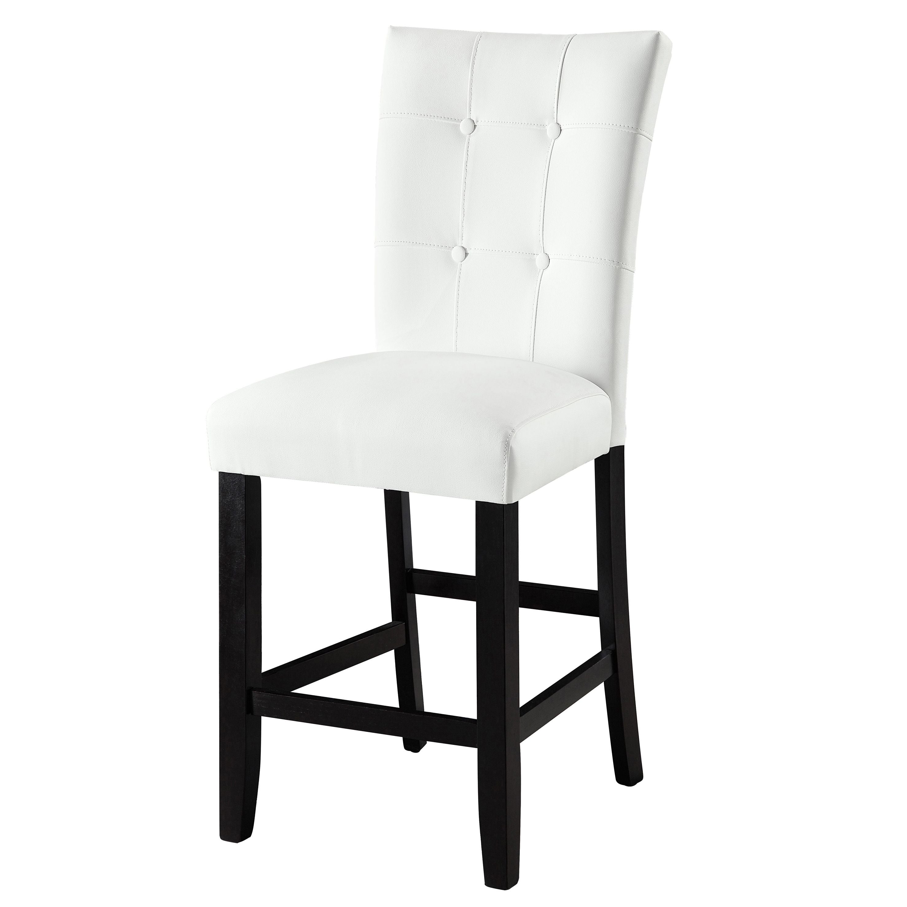 White and Black Tufted Back Counter Height Stools (Set of 2)