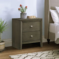 Grey 2-drawer Nightstand