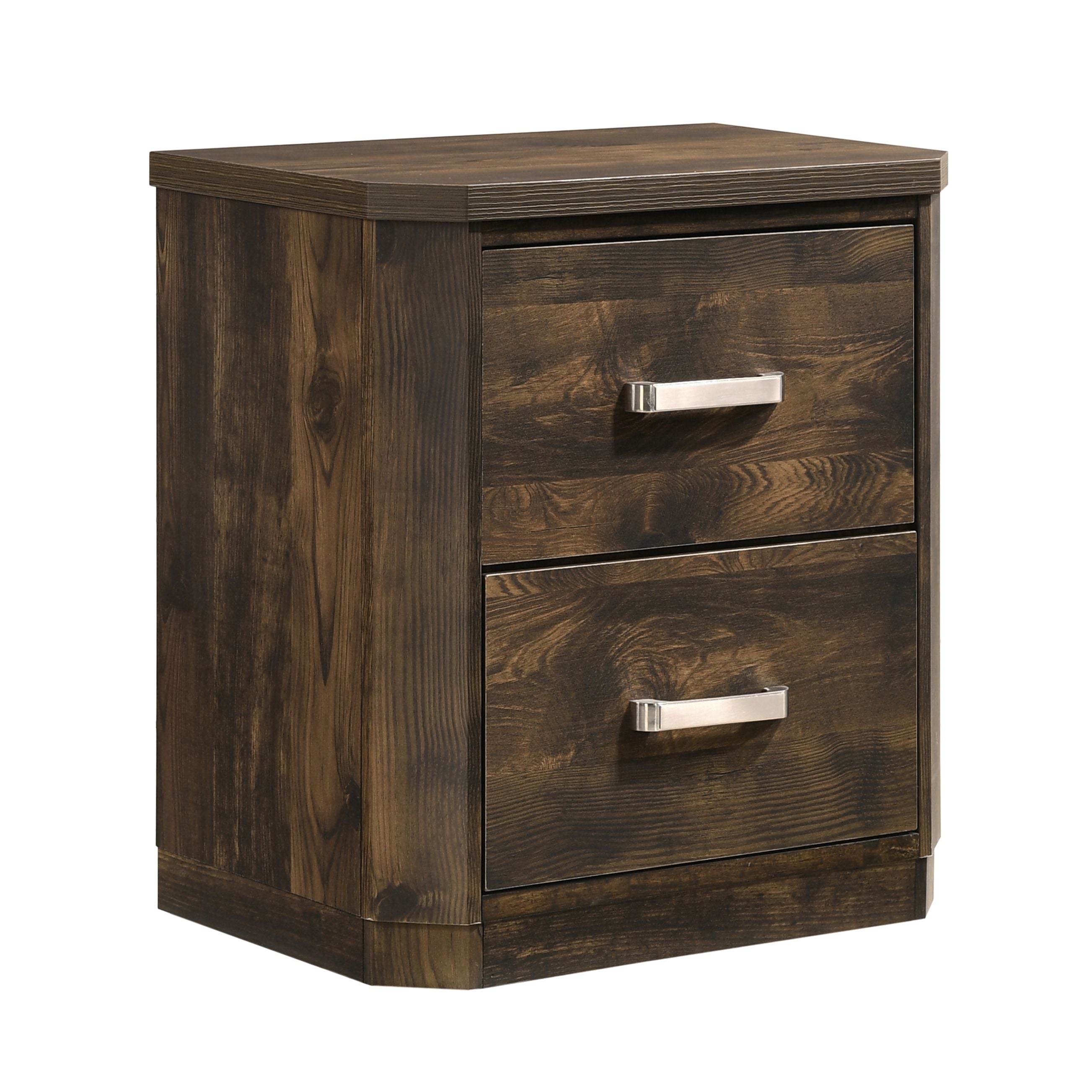 Rustic Walnut 2-drawer Nightstand