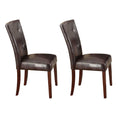 Espresso and Walnut Tufted Back Side Chairs (Set of 2)