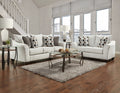 Camero Fabric Pillowback 2-Piece Living Room Set, Sofa and Loveseat, Silver