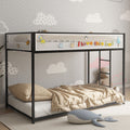 Adam Twin Twin Bunk Black with White Mesh Guard Rail