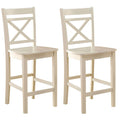 Cream Cross Back Counter Height Chairs (Set of 2)