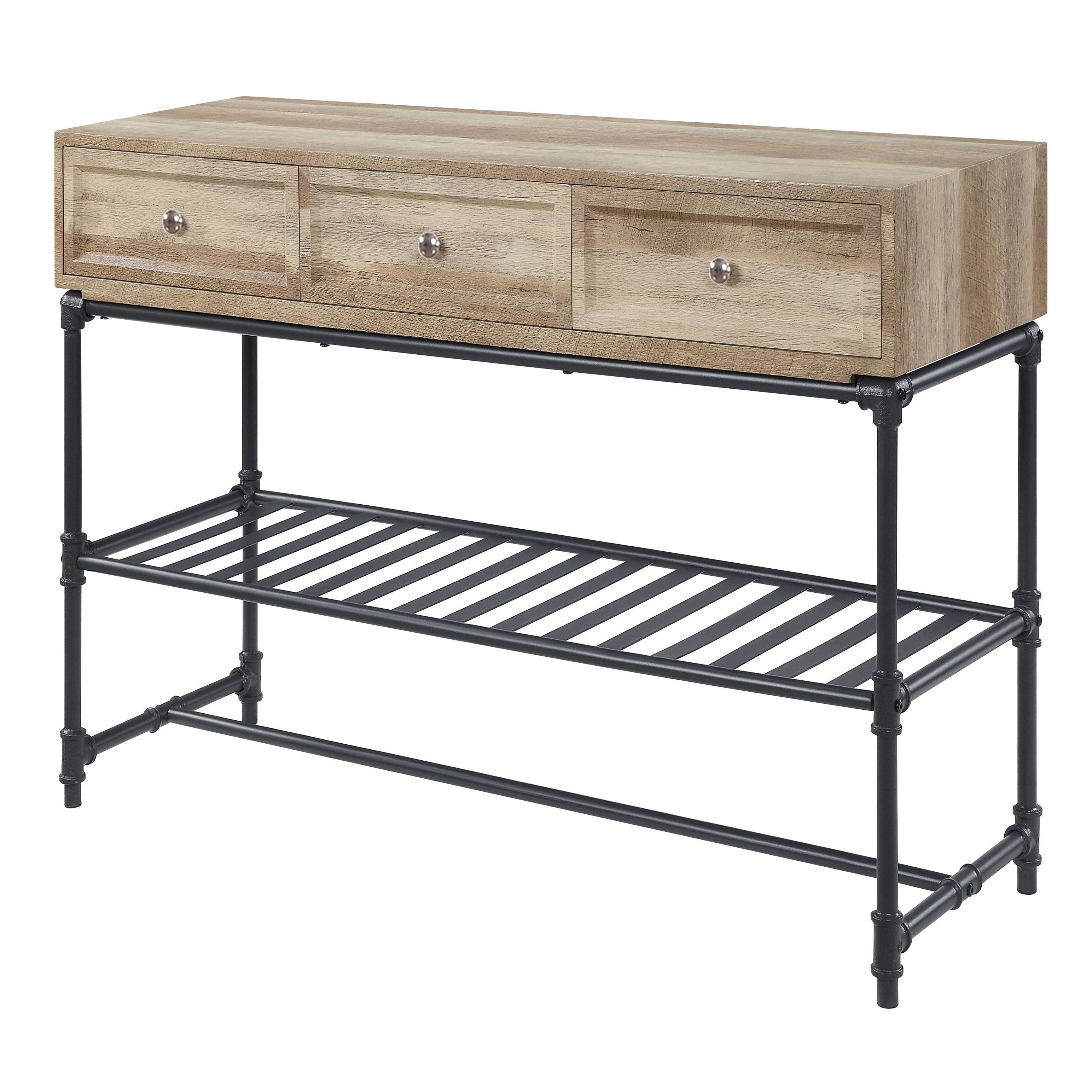 Mankato Oak and Sandy Black Sofa Table