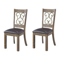 Weathered Cherry and Black Open Back Side Chairs (Set of 2)