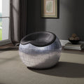 Antique Ebony and Aluminum Ottoman with Saddle Seat