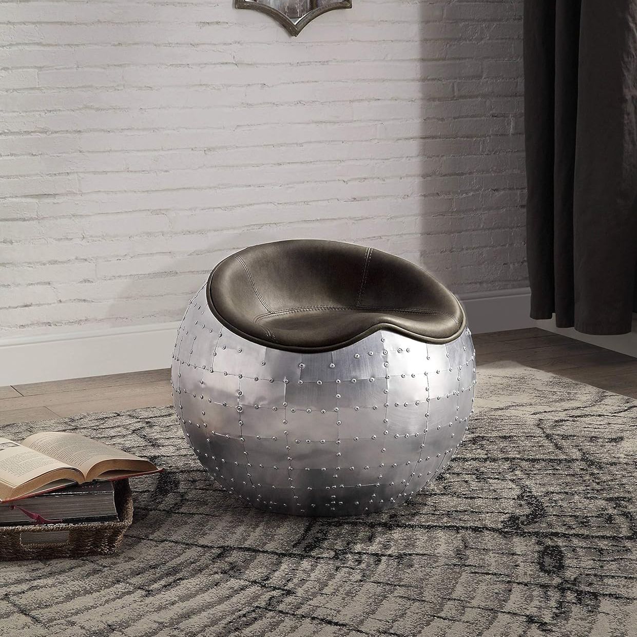 Aluminum Ottoman with Saddle Seat