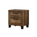 Rustic Oak 2-drawer Nightstand