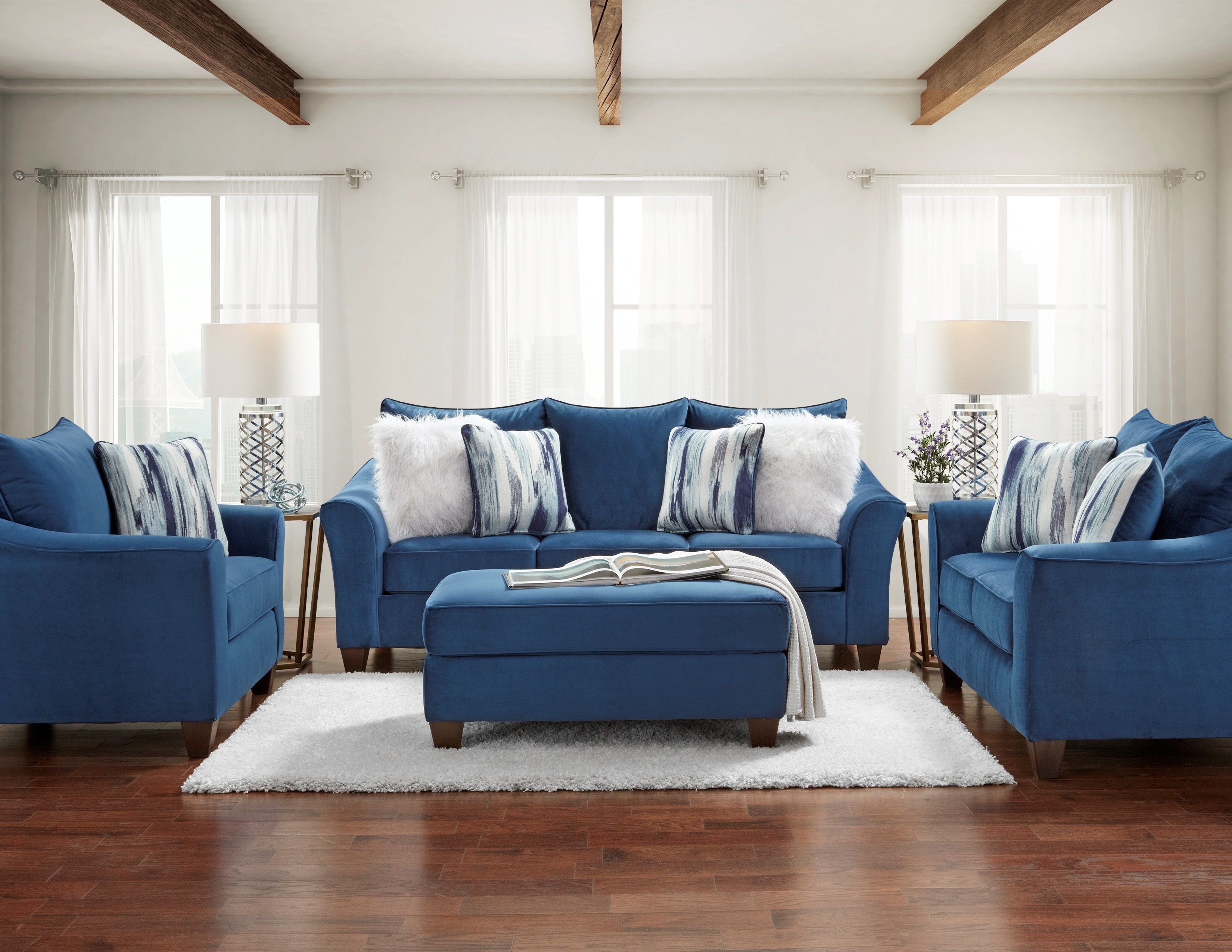 Camero Fabric 4-piece Neutral Textured Living Room Set