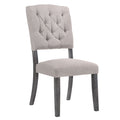 Beige and Weathered Grey Oak Tufted Back Side Chairs (Set of 2)