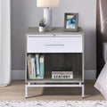 Weathered Grey Oak and White Accent Table