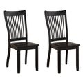 Black Side Chairs with Slatted Backrest (Set of 2)