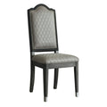 Two Tone Grey and Charcoal Upholstered Side Chairs (Set of 2)