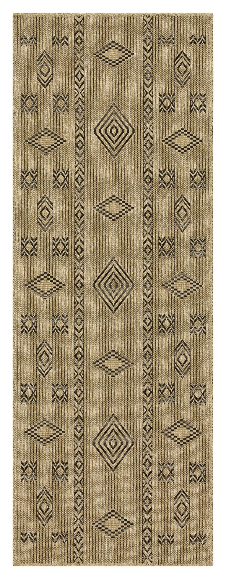 Earth GC_NTL1001 Jute/Black 2 ft. 7 in. x 7 ft. 3 in. Indoor/Outdoor Area Rug