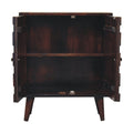 Artisan Furniture solid wood Mini Pineapple Carved Light Walnut Cabinet