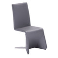Fully Leatherette Upholstered Metal Frame Dining Chair, Set of 2, Gray